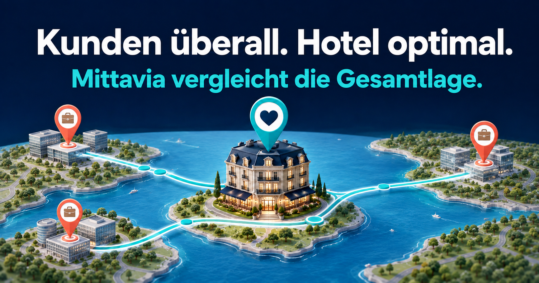 Ein zentral gelegenes Hotel zwischen mehreren Orten